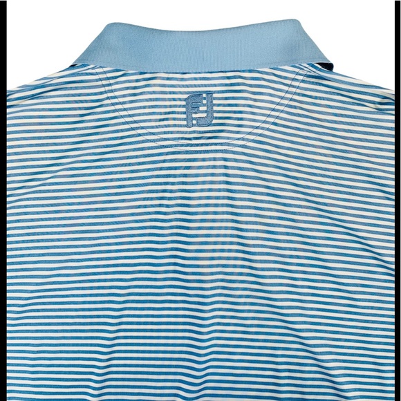 FootJoy “FJ” Men’s Large Golf Polo Striped White, Blue - Picture 4 of 9